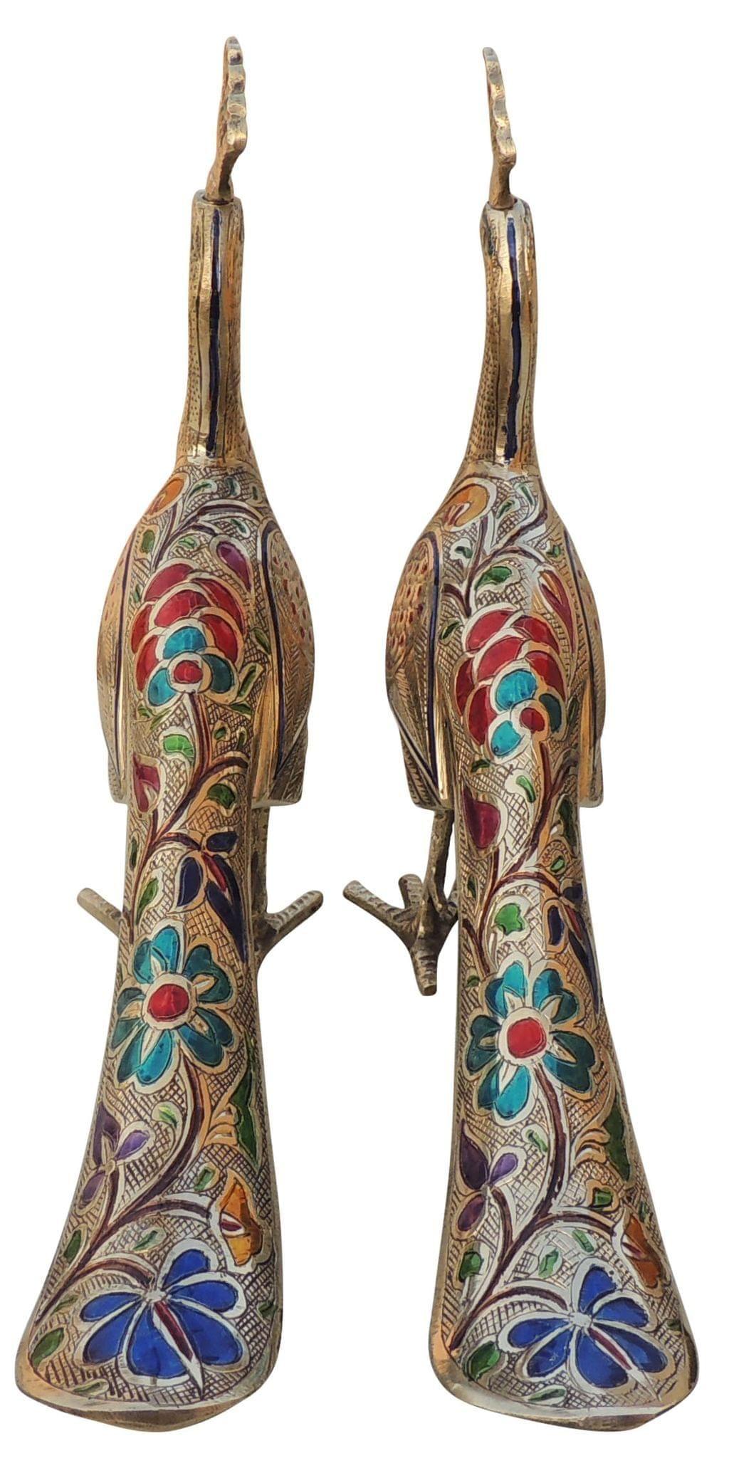 Brass Peacock Pair — 10.5"