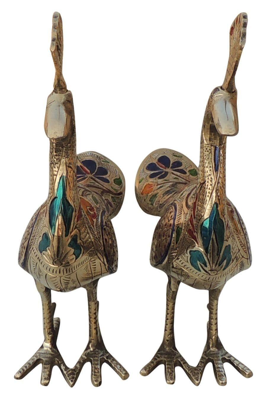 Brass Peacock Pair — 10.5"