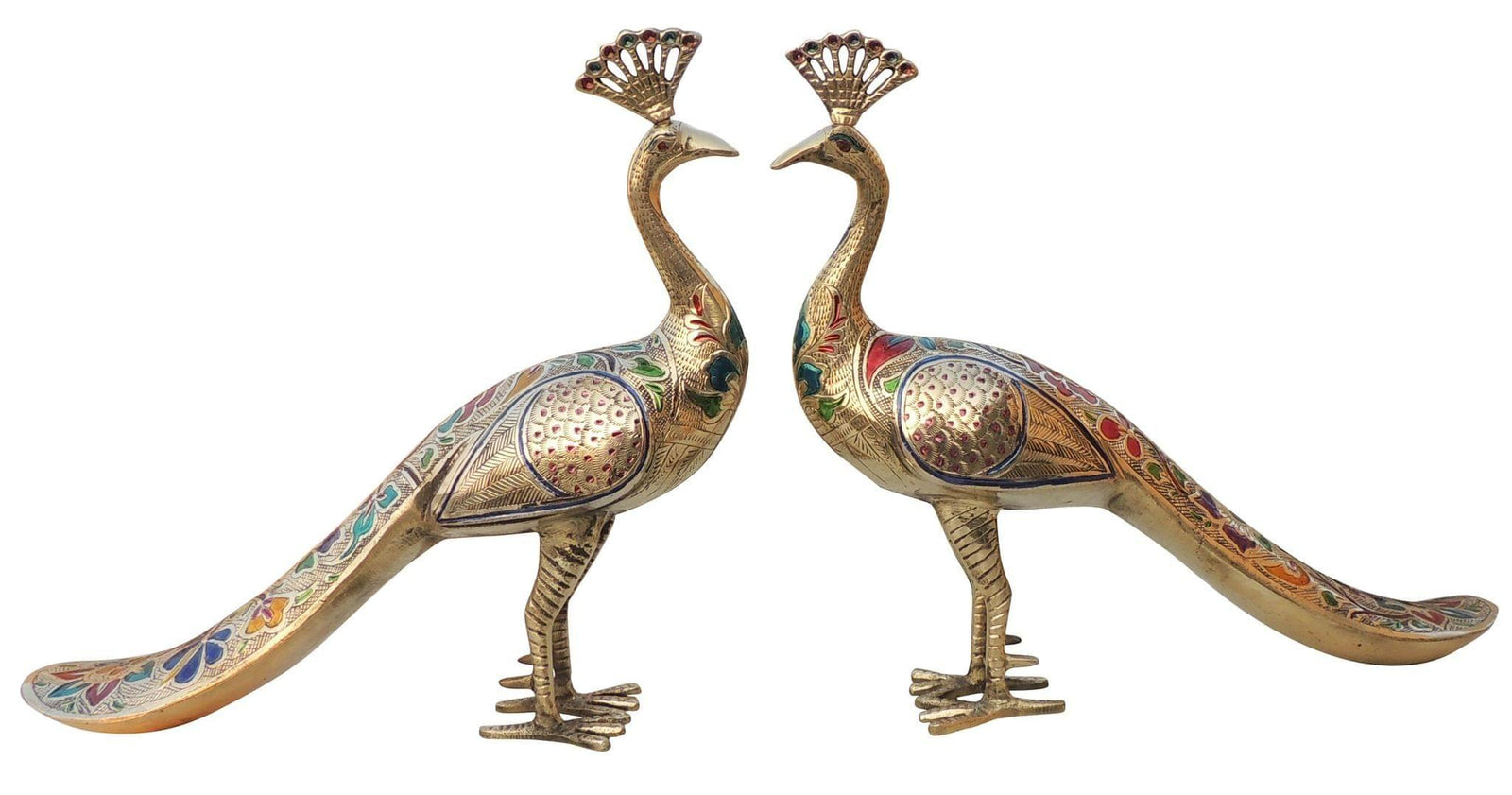 Brass Peacock Pair — 13"