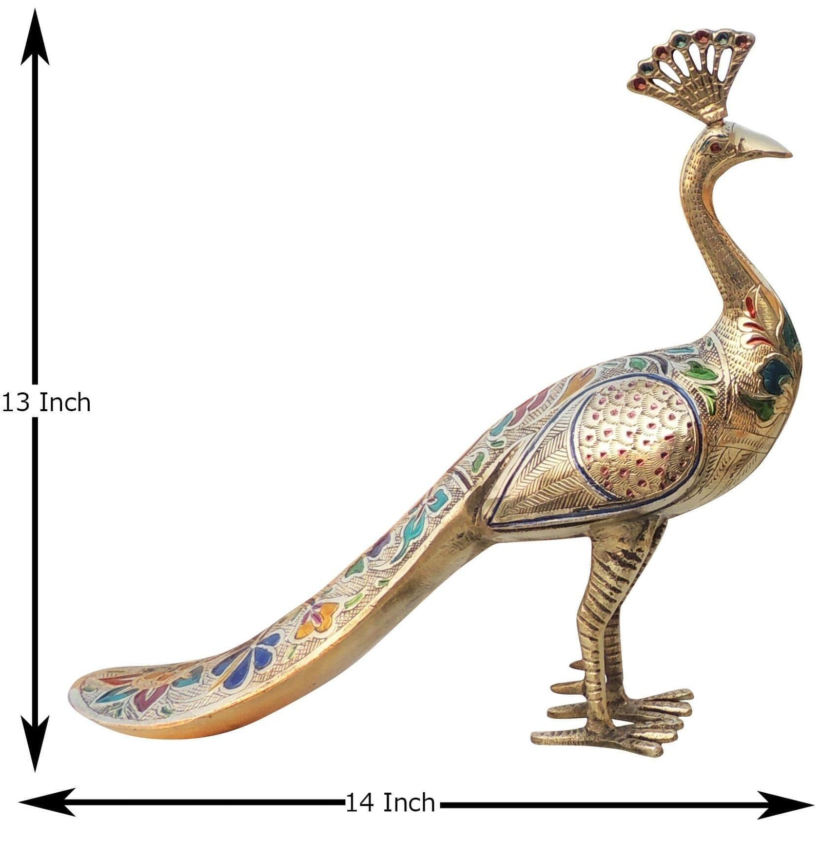 Brass Peacock Pair — 13"