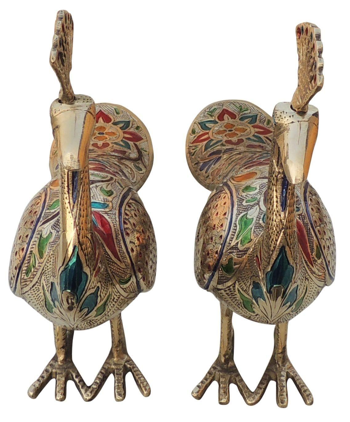 Brass Peacock Pair — 13"