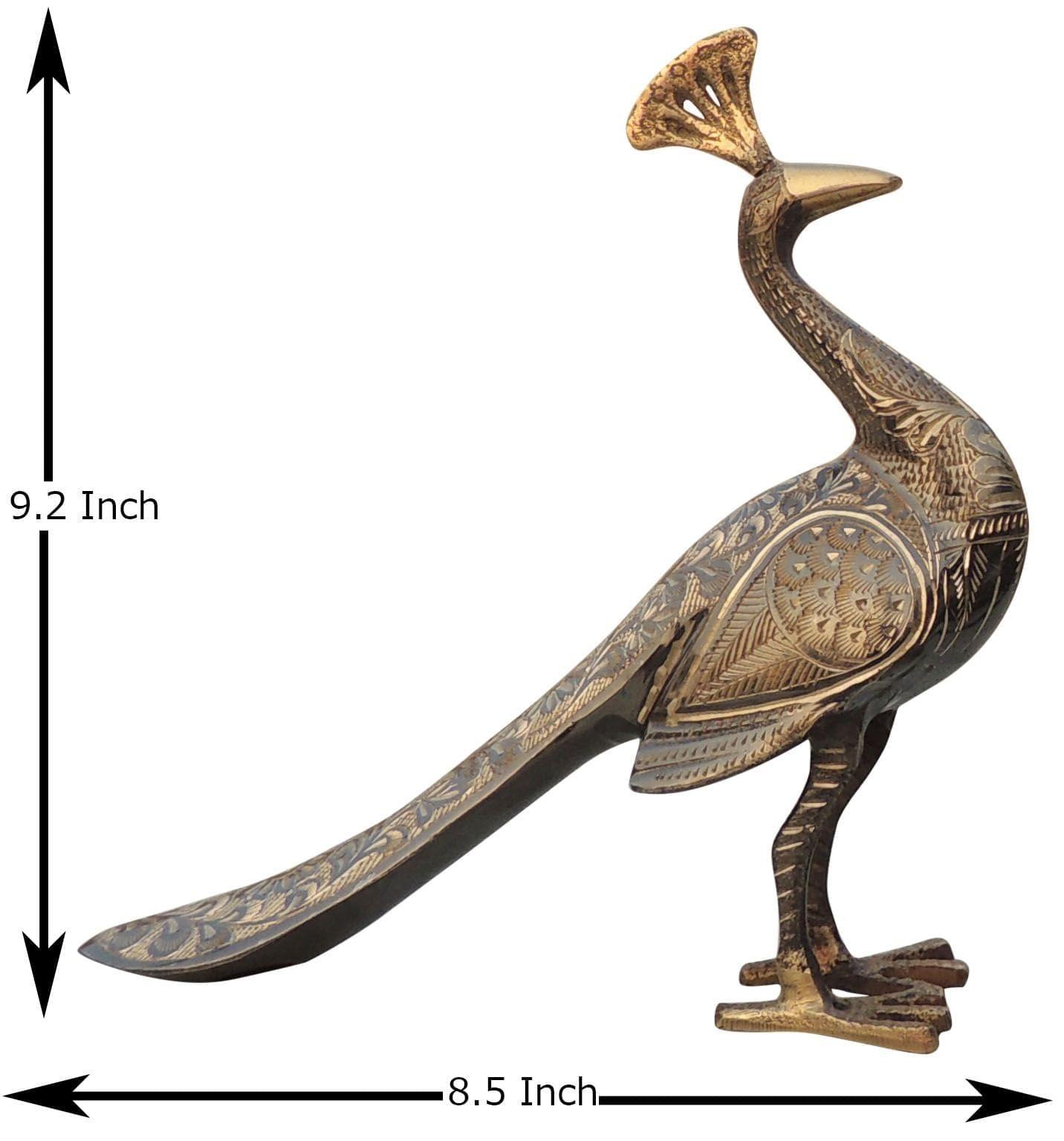 Brass Peacock Pair — 9.2"