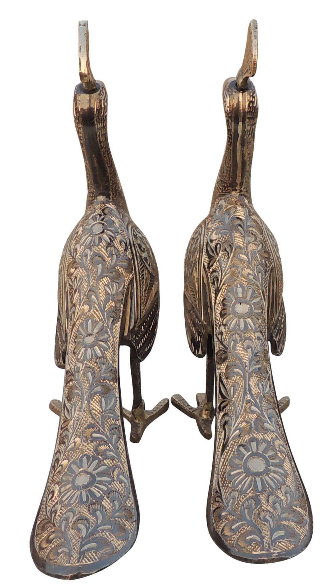 Brass Peacock Pair — 9.2"