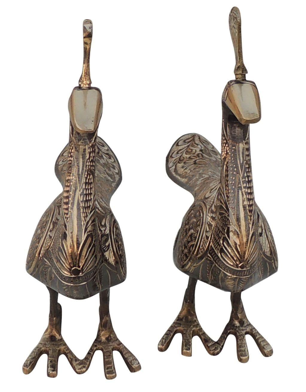 Brass Peacock Pair — 9.2"