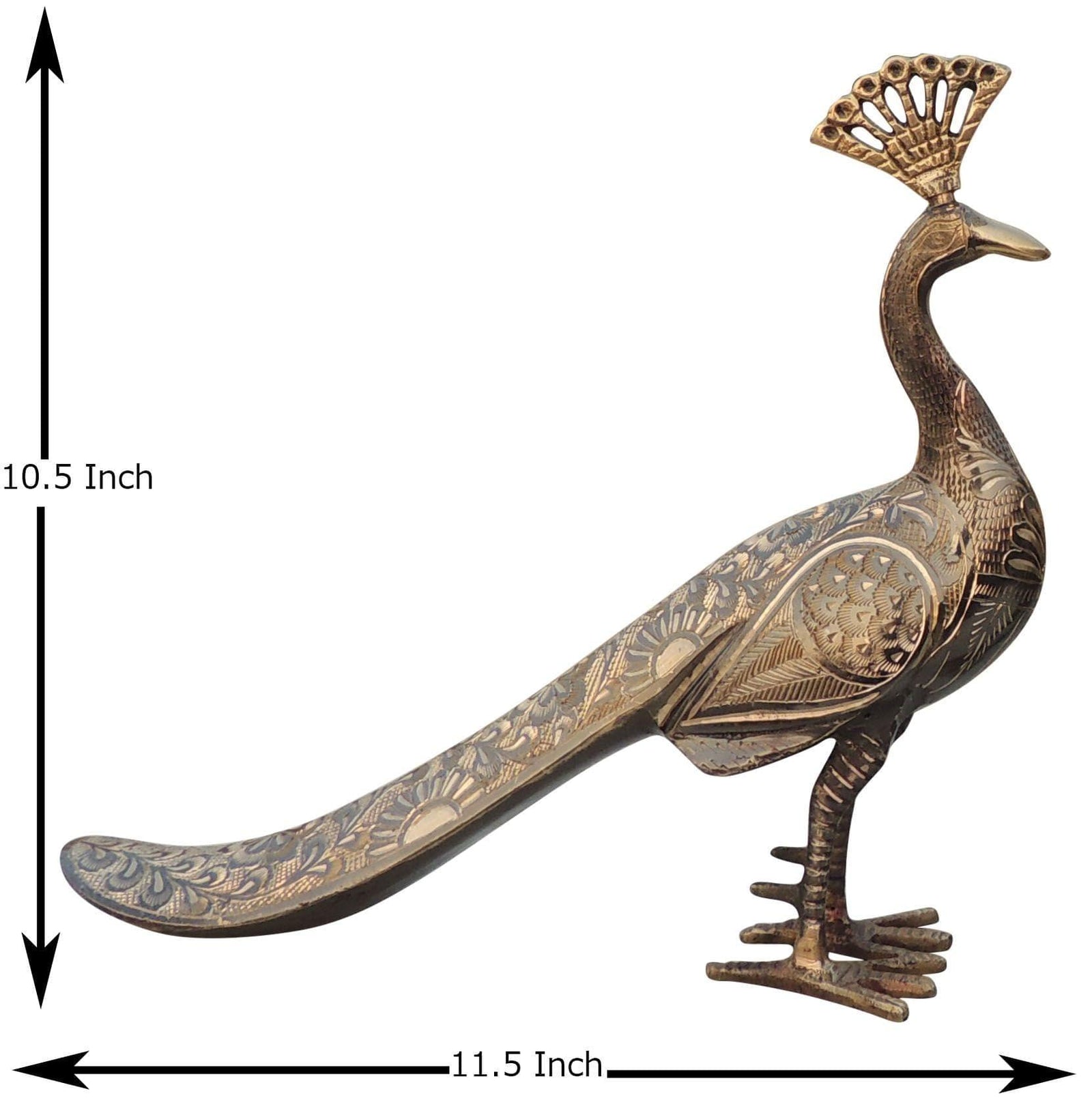 Brass Peacock Pair — 10.5"