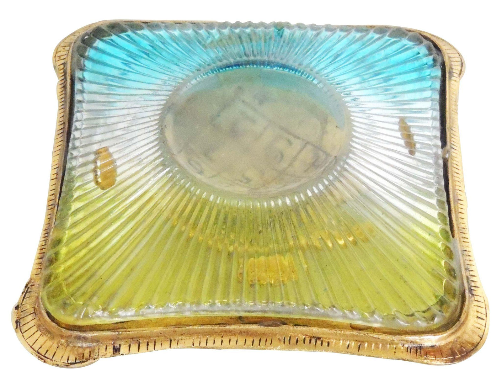 Brass Tortoise StatueWith Square Glass Tray — 1.5"