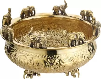 Brass Elephant Urli — 5"