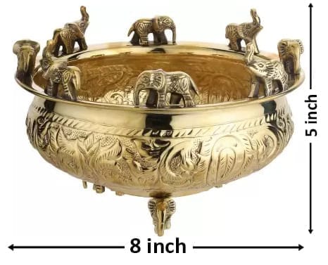 Brass Elephant Urli — 5"