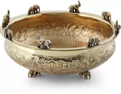 Brass Elephant Urli — 6"