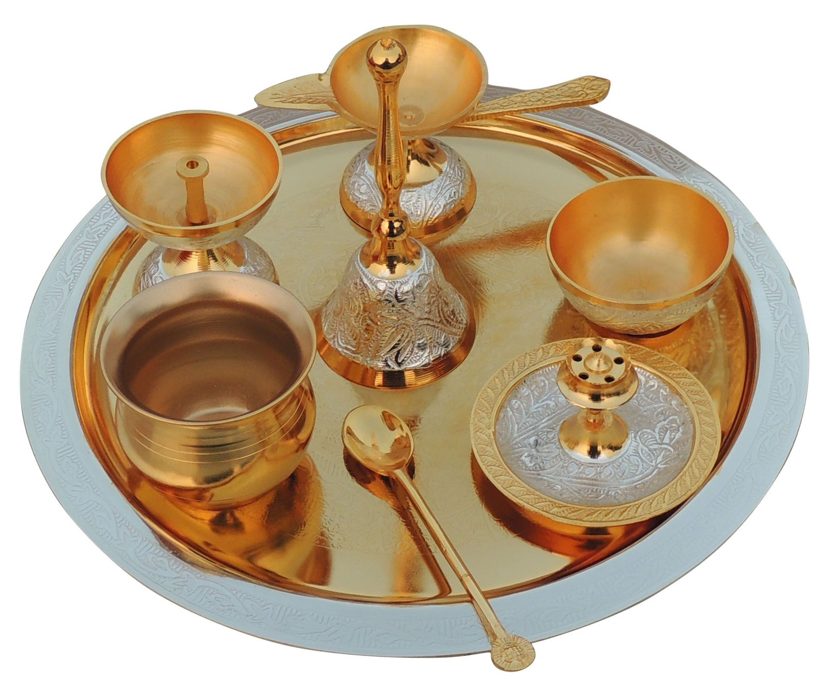 Brass Puja Thali Set Diwali Gifting Item — 0.5"