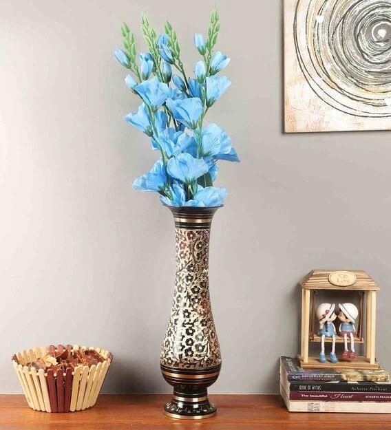 Brass & , Vase — 11"