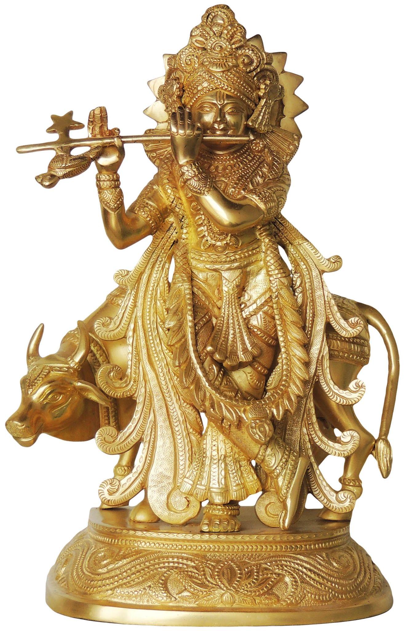 Brass Krishna — 13.8"
