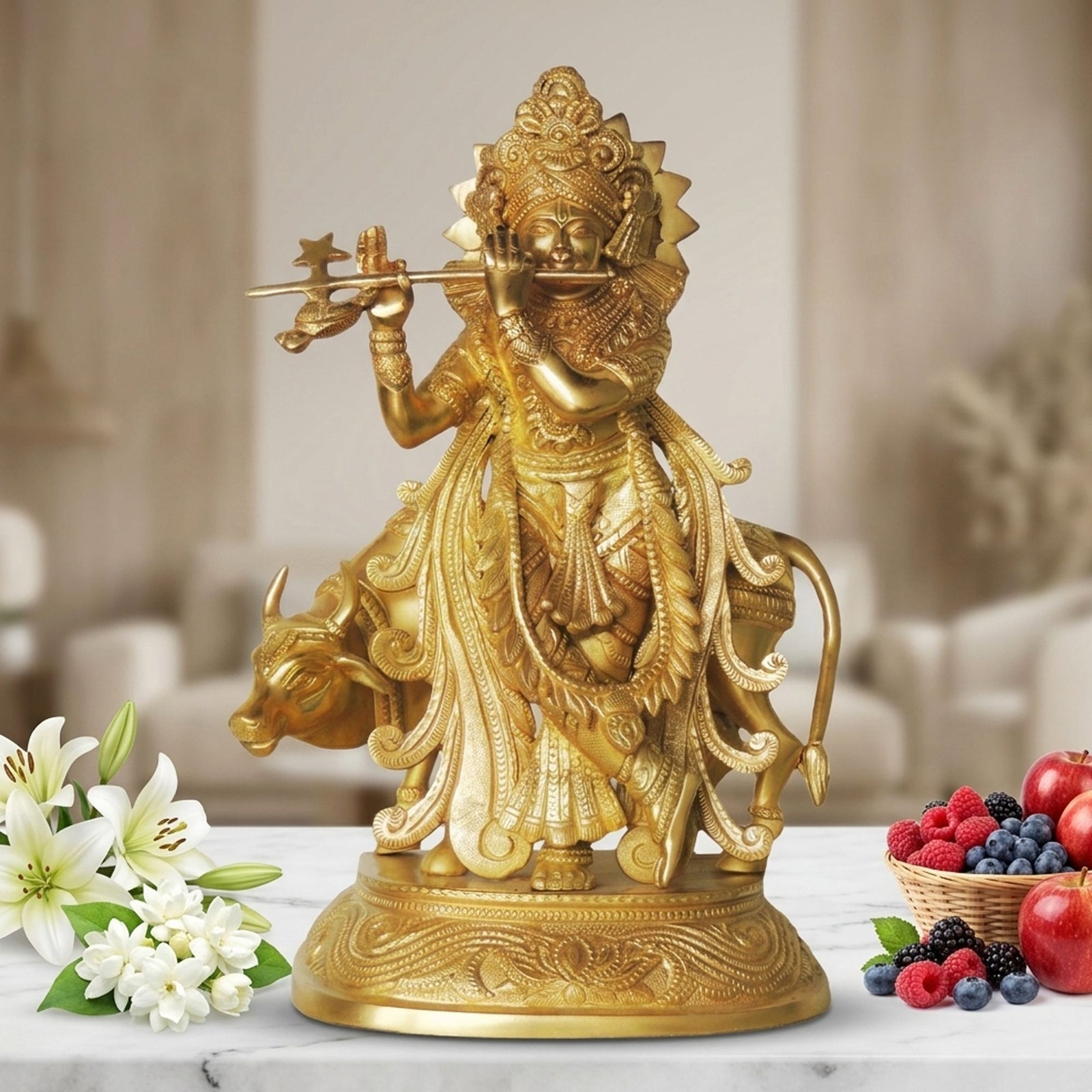 Brass Krishna — 13.8"