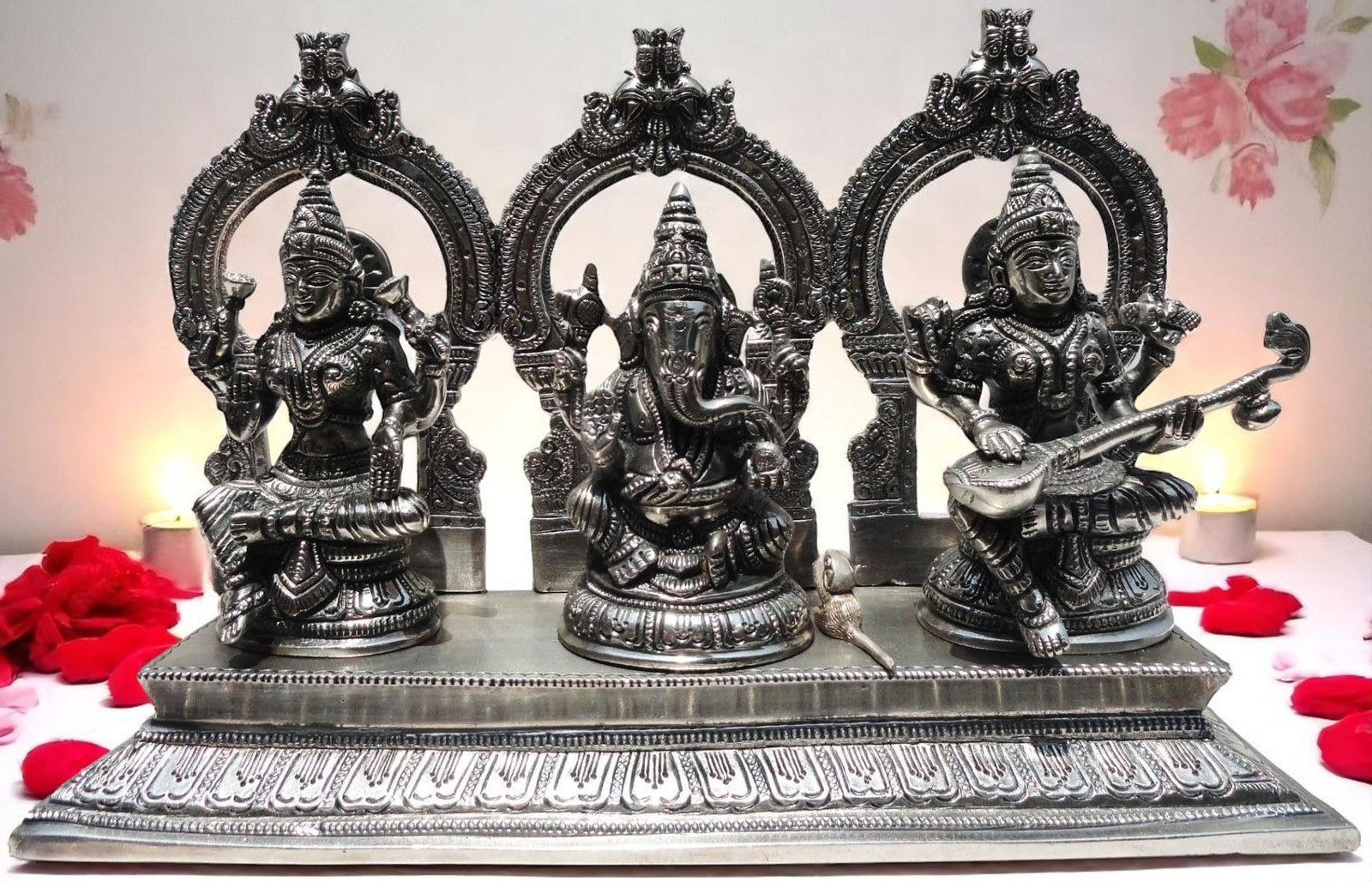 Brass Lakshmi-Ganesh Set — 8"