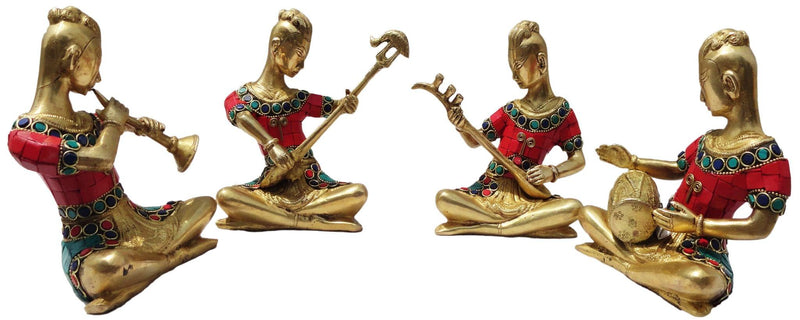 Brass Rajasthani Musical Set Of 4 Pc — 6.5"
