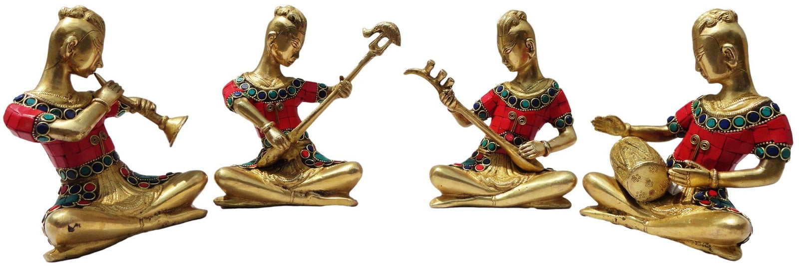 Brass Rajasthani Musical Set Of 4 Pc — 6.5"