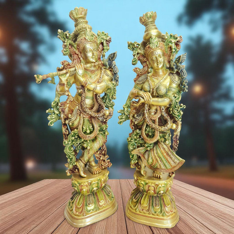 Brass Radha-Krishna — 29"