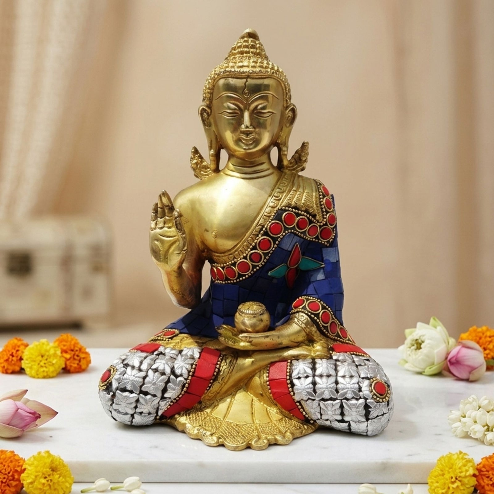 Brass Buddha — 8"