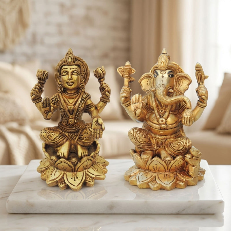 Brass Lakshmi-Ganesh Set