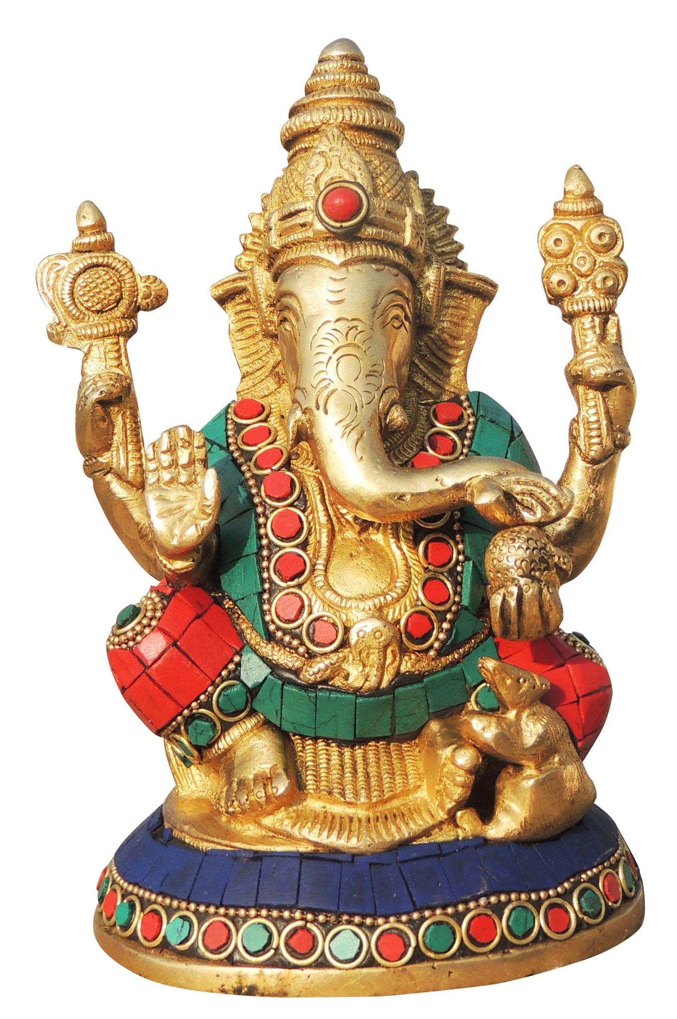 Brass Ganesh — 6"
