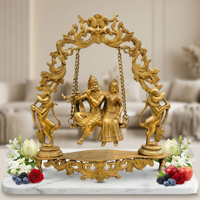 Brass Radha-Krishna — 17.6"
