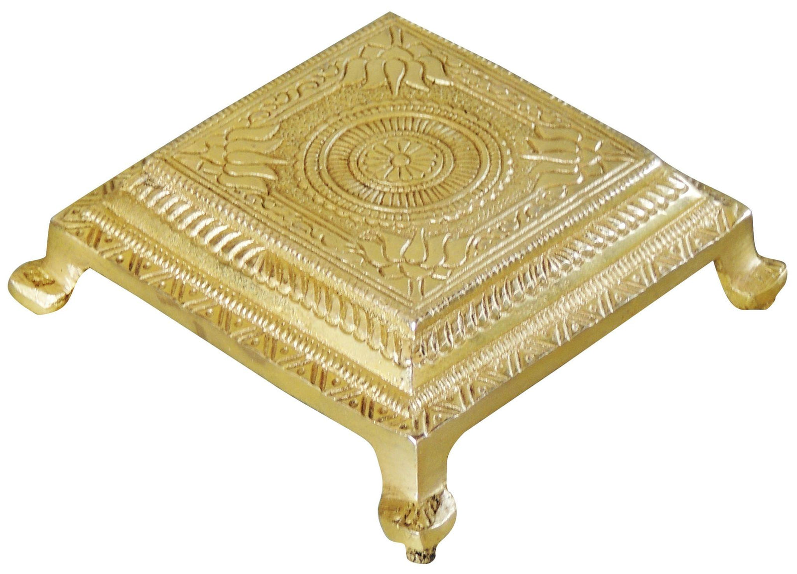 Brass Square Shape Chowki For — 1.5"