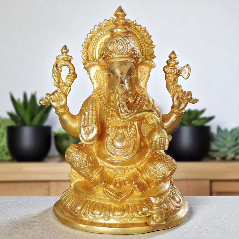 Brass Ganesh — 7"
