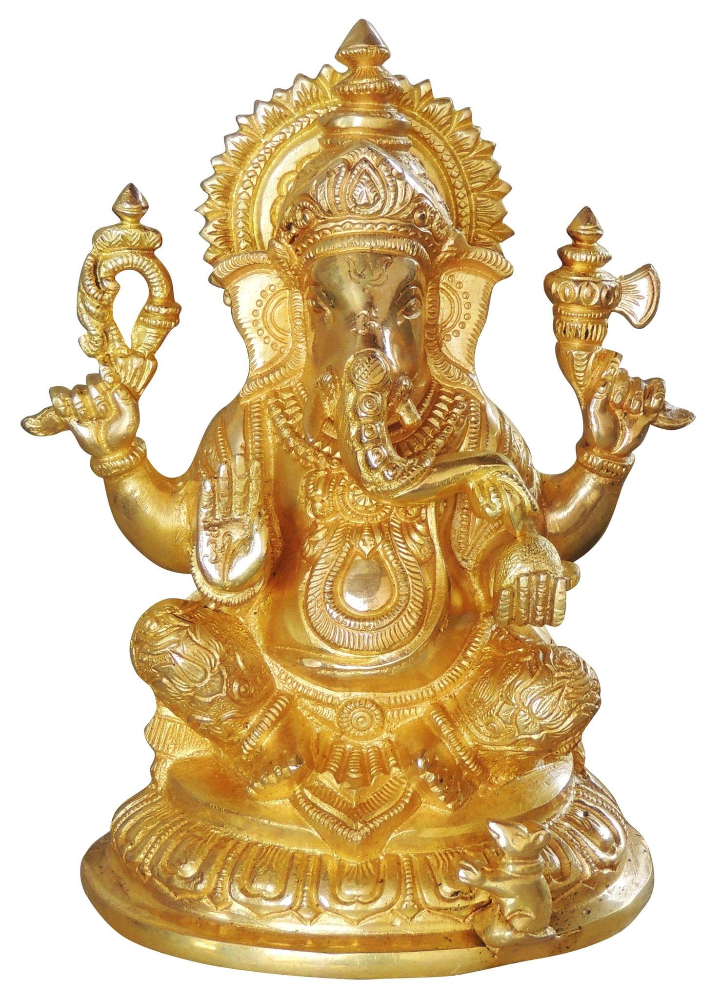 Brass Ganesh — 7"