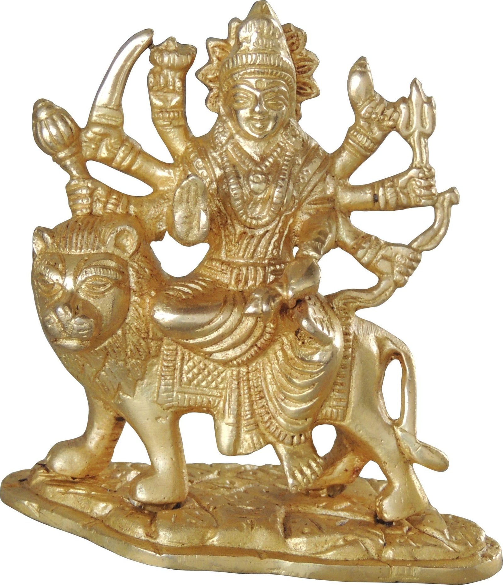 Brass Durga, Sitting — 4"