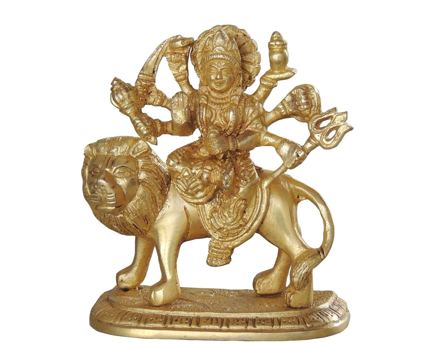 Brass Durga, Sitting — 5.5"