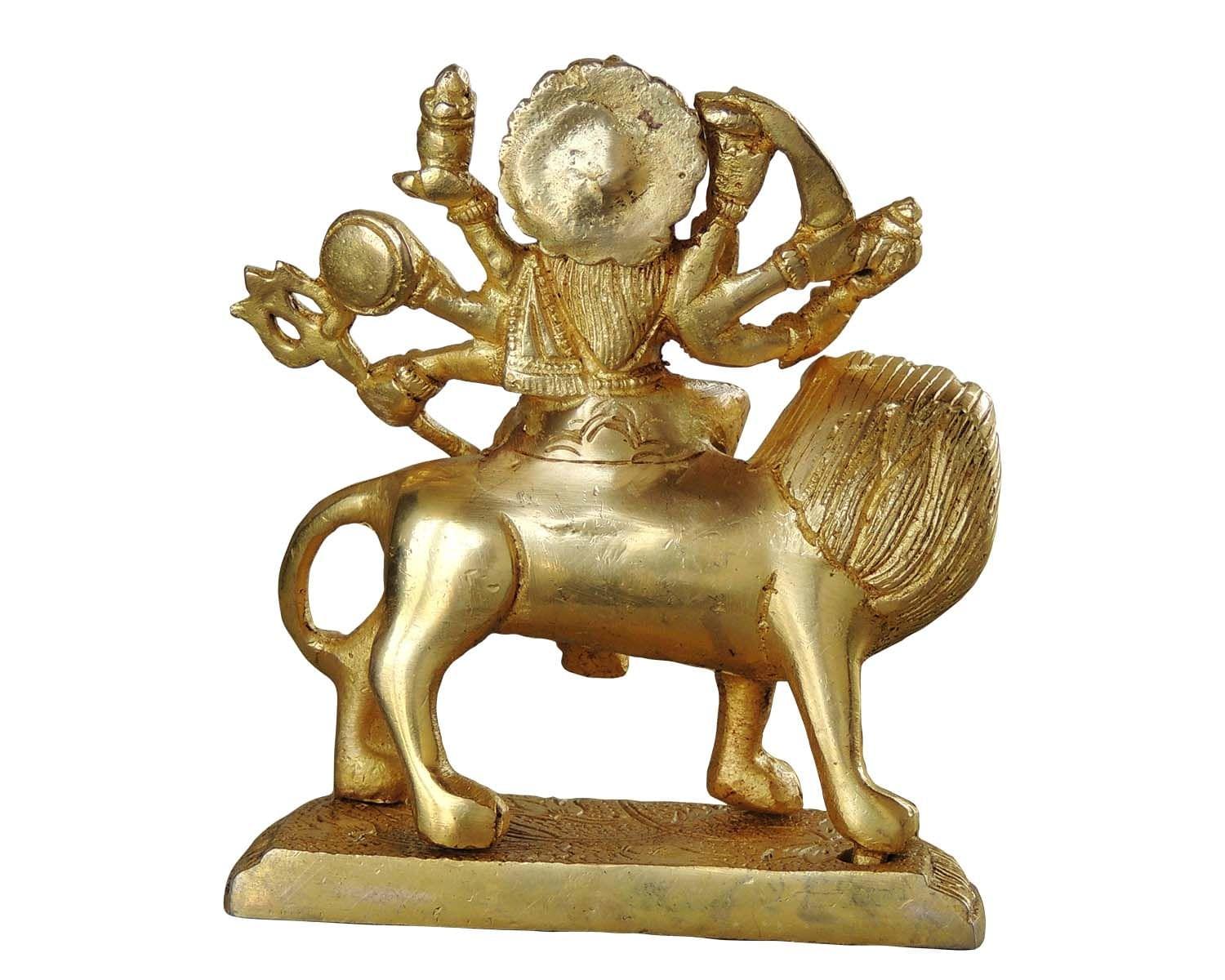Brass Durga, Sitting — 5.5"