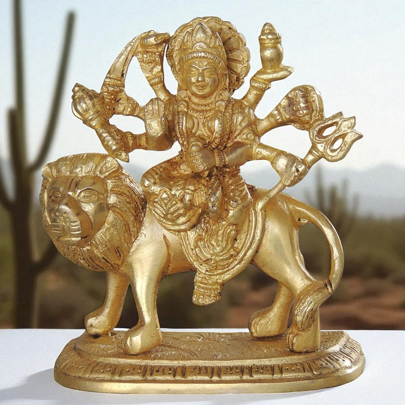 Brass Durga, Sitting — 5.5"