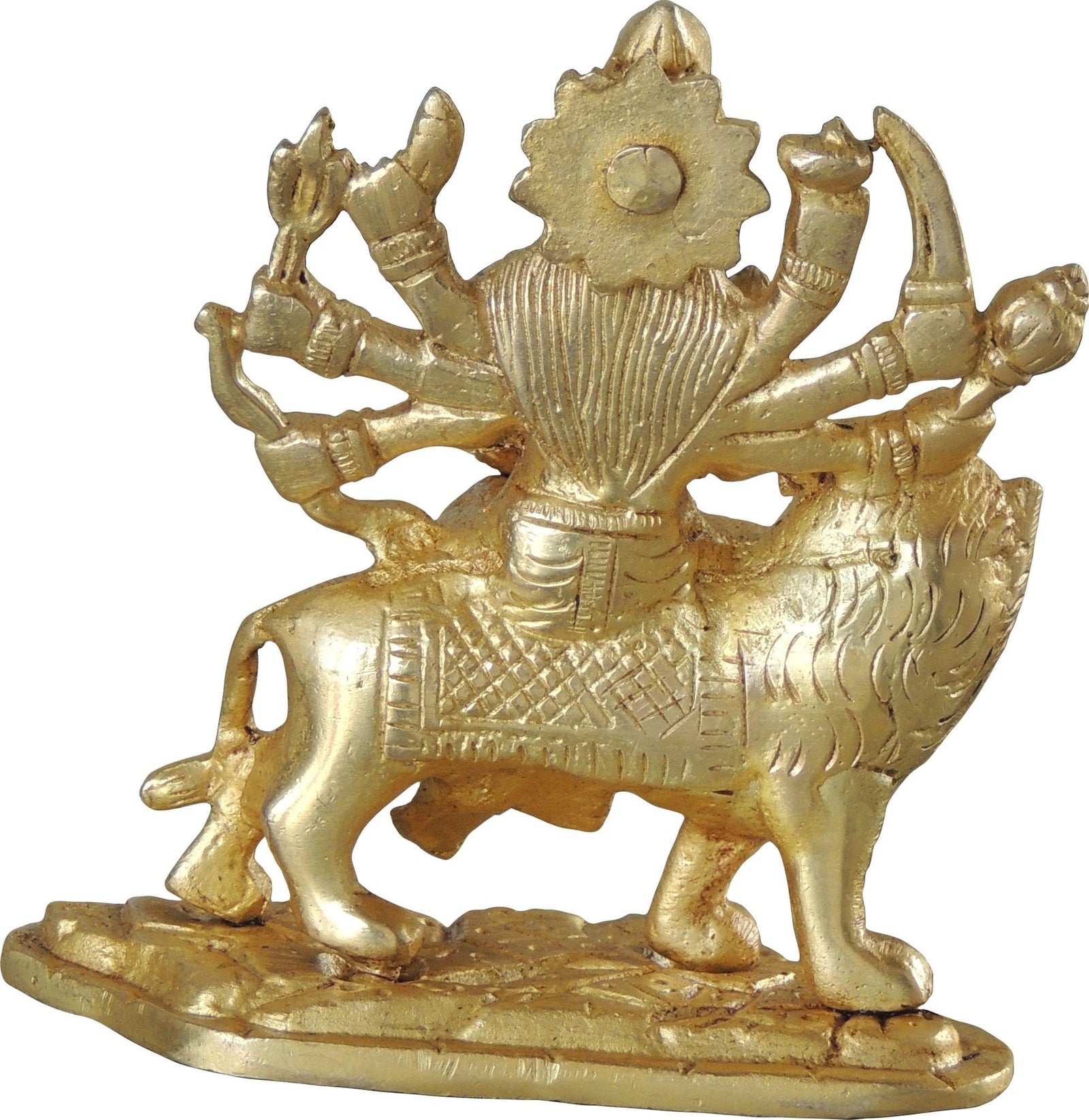 Brass Durga, Sitting — 4"