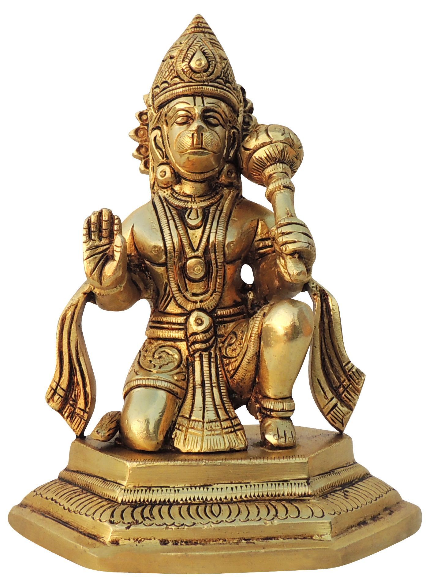 Brass Hanuman — 6.5"