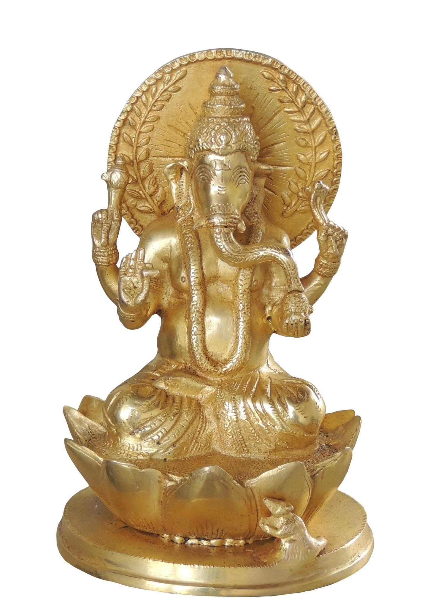 Brass Ganesh — 9.2"