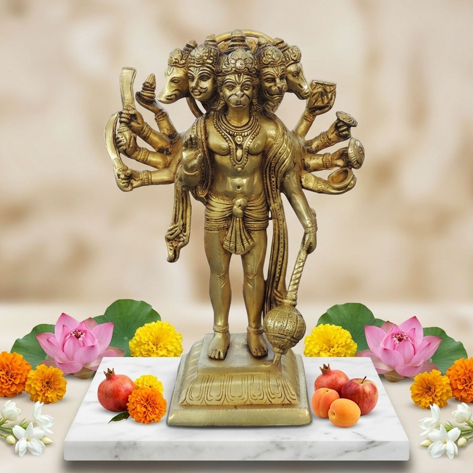 Brass Hanuman — 10"