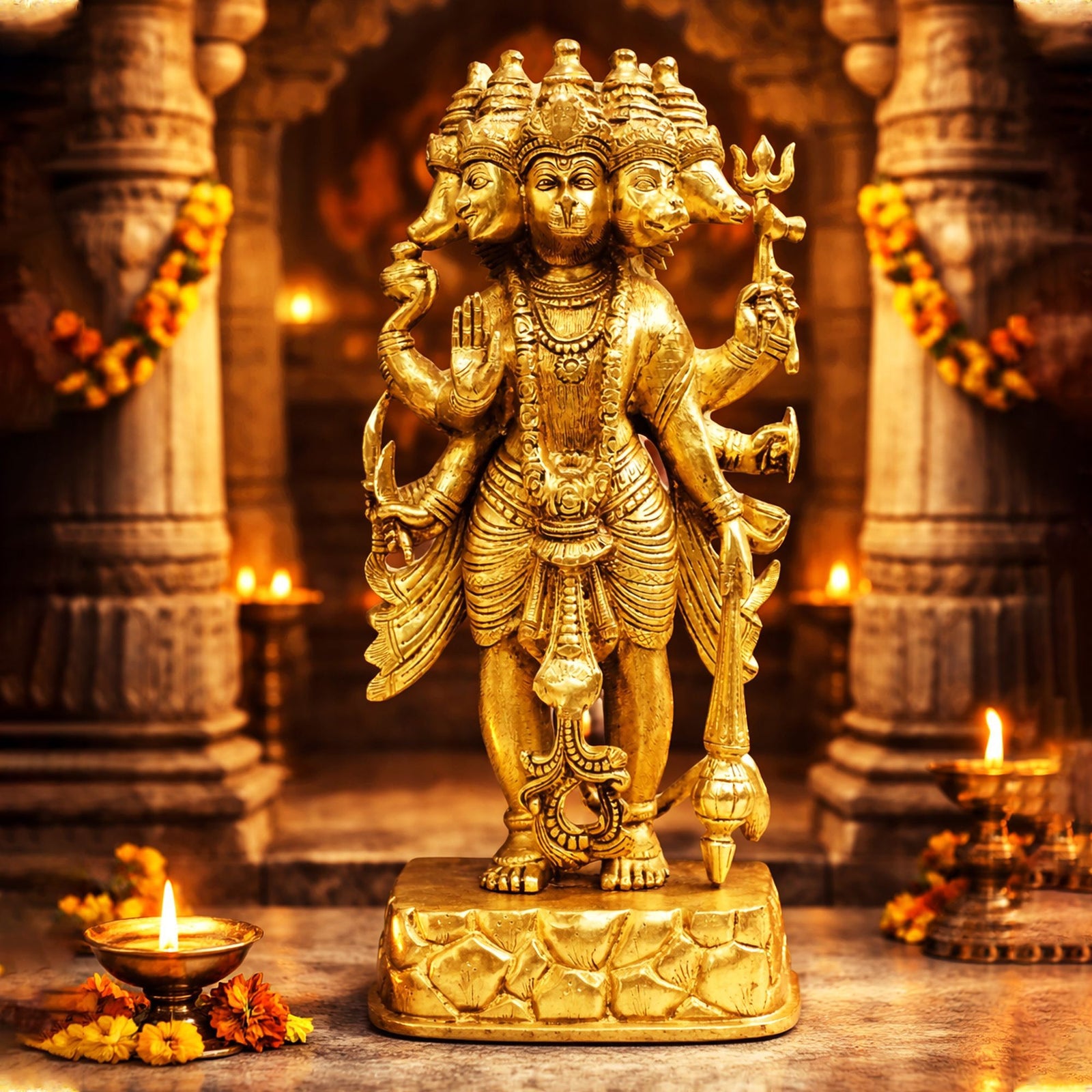 Brass Hanuman, Standing — 18"