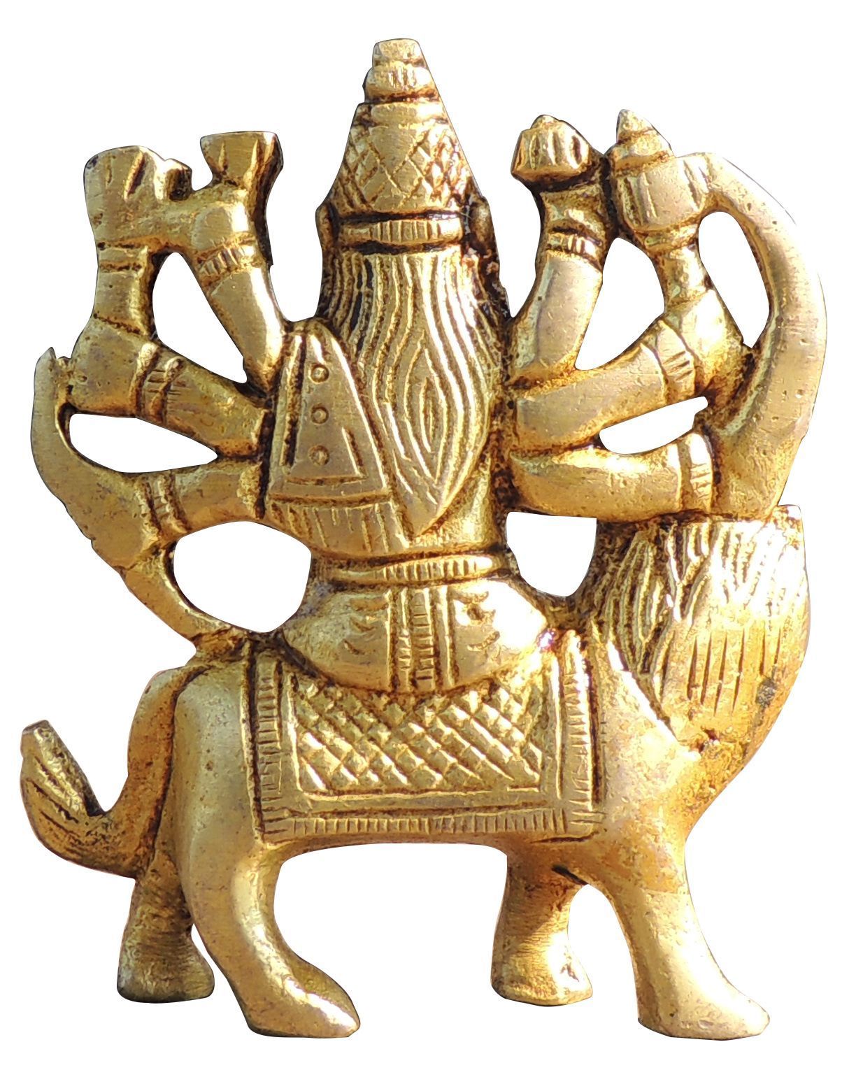 Brass Durga, Sitting — 3"