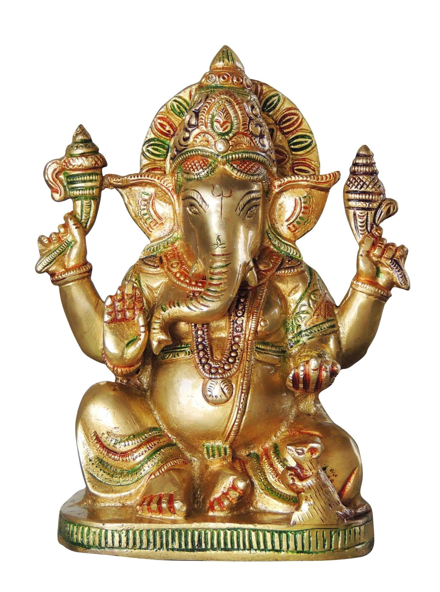 Brass Ganesh — 8"