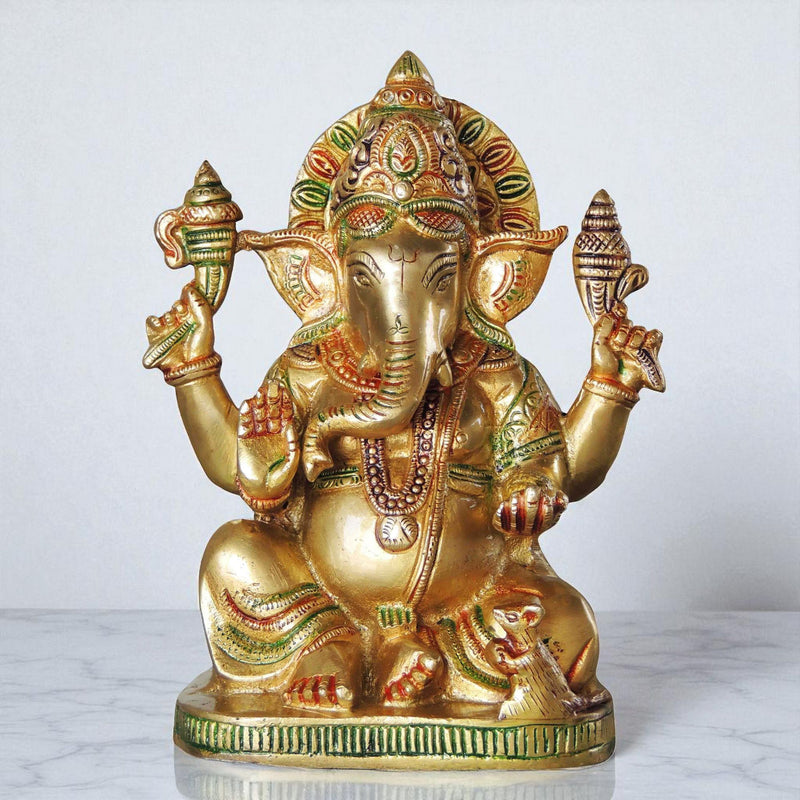 Brass Ganesh — 8"