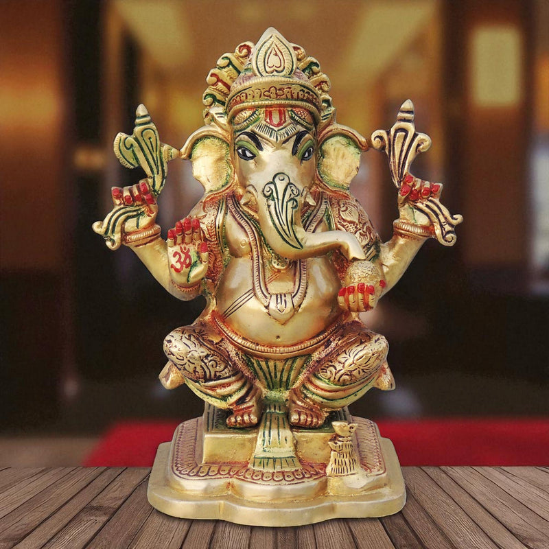 Brass Ganesh — 8"