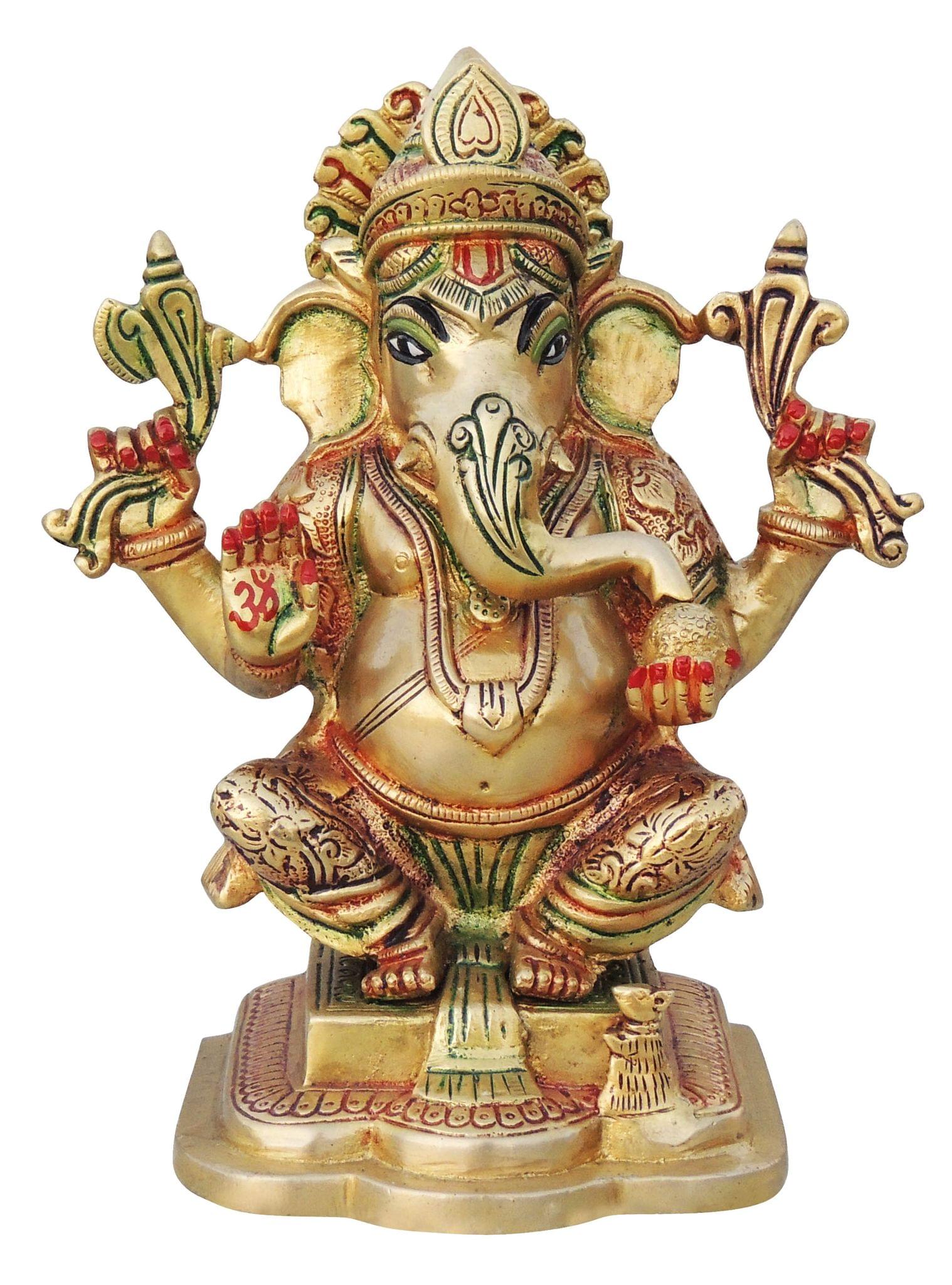 Brass Ganesh — 8"
