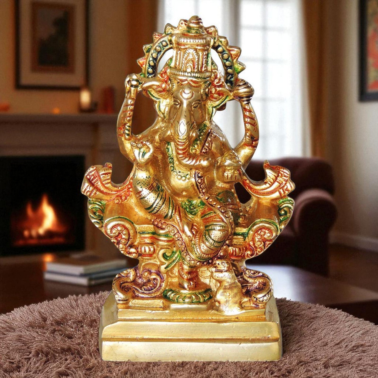 Brass Ganesh — 6.8"