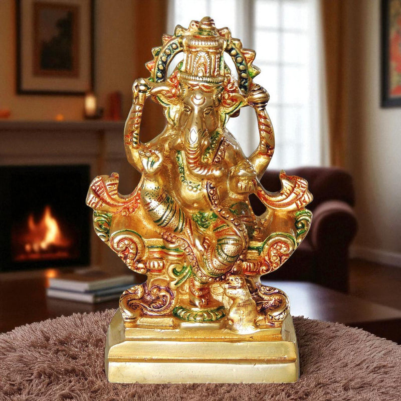 Brass Ganesh — 6.8"