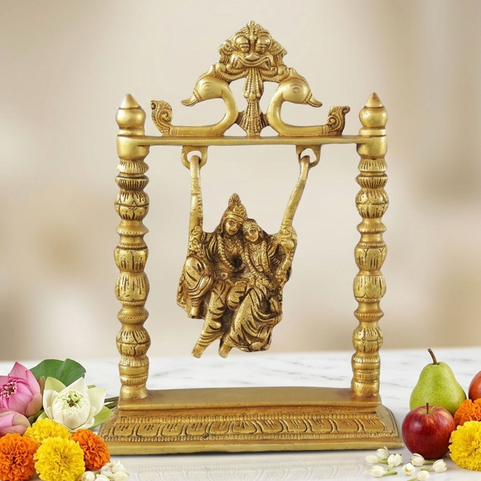 Brass Radha-Krishna — 10"