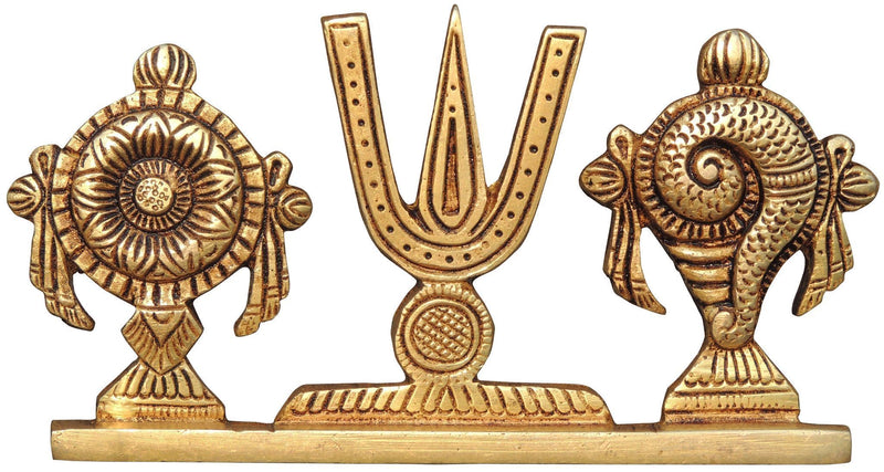 Brass Shankh Chakra Namah — 3"