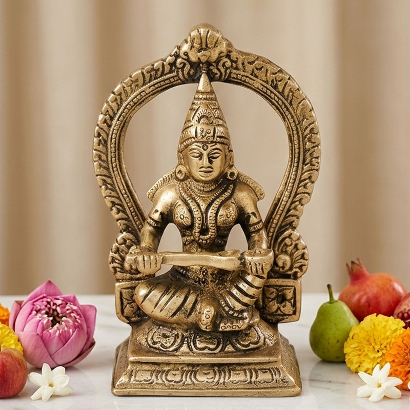 Brass Annapurna Devi Murti — 5.2"