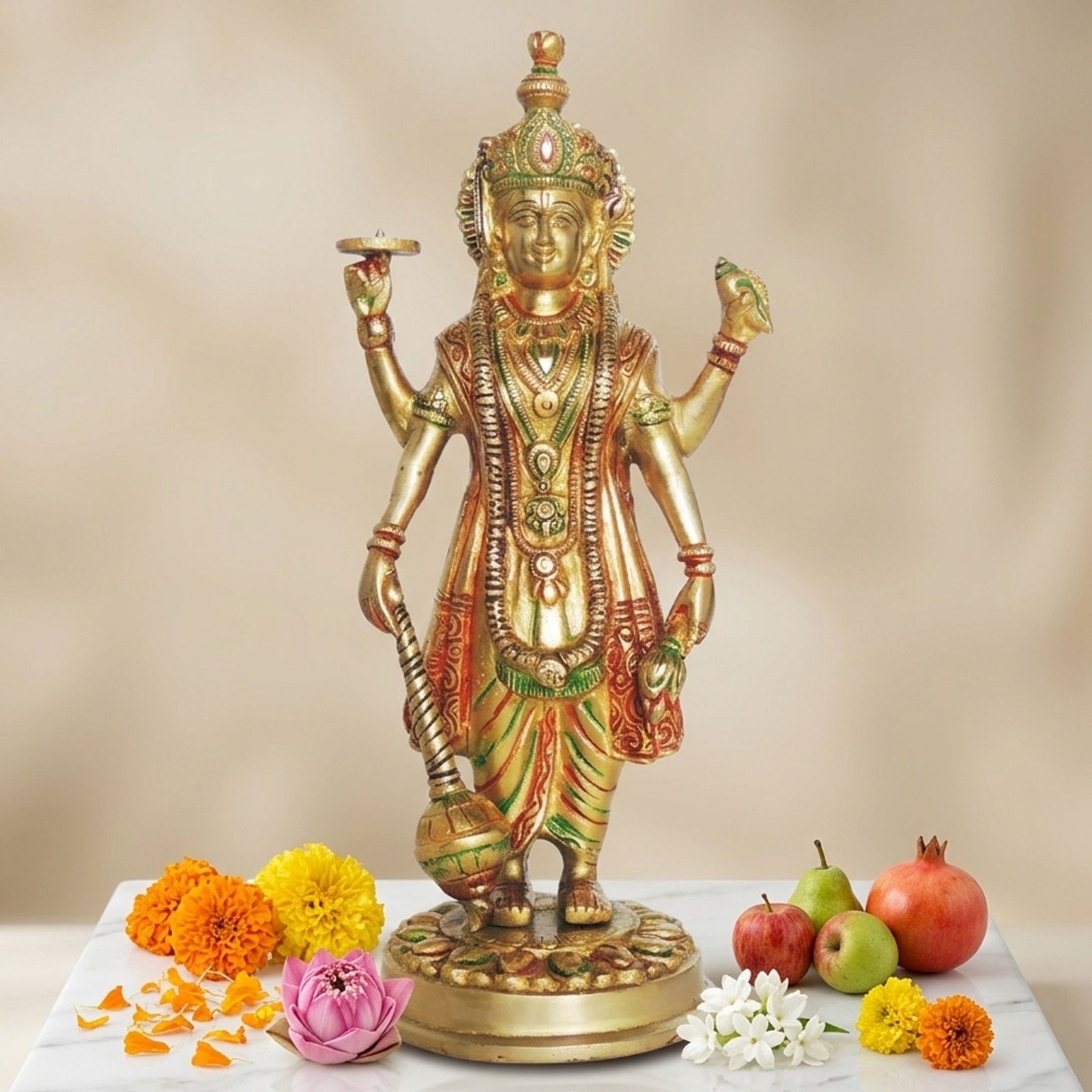 Brass Vishnu — 12.5"