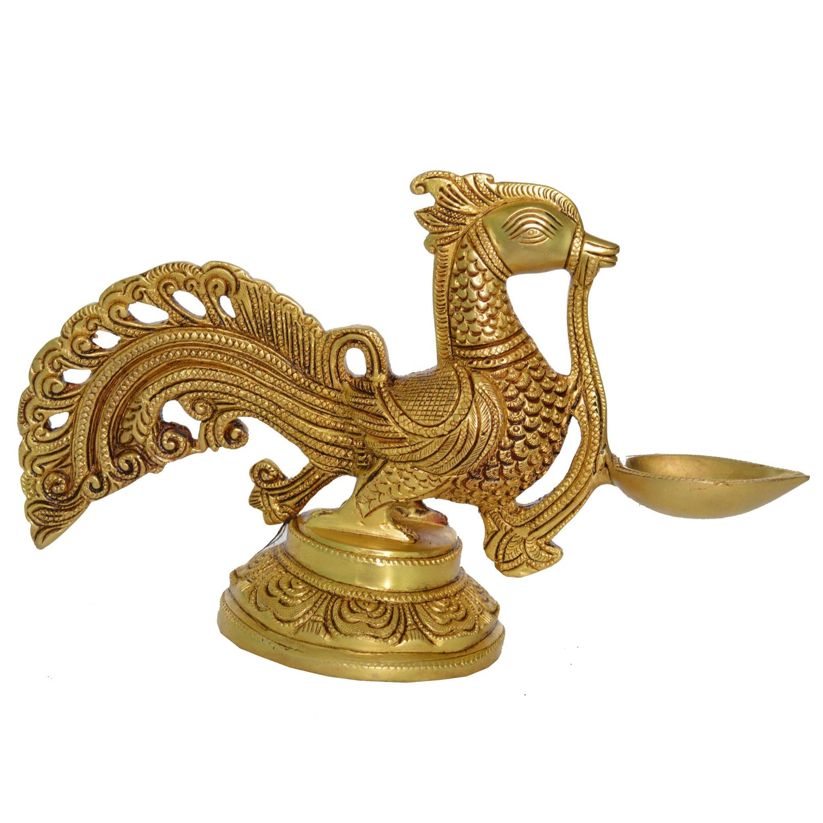 Brass Cock (Murga) Oil Lamp Deepak — 6.4"