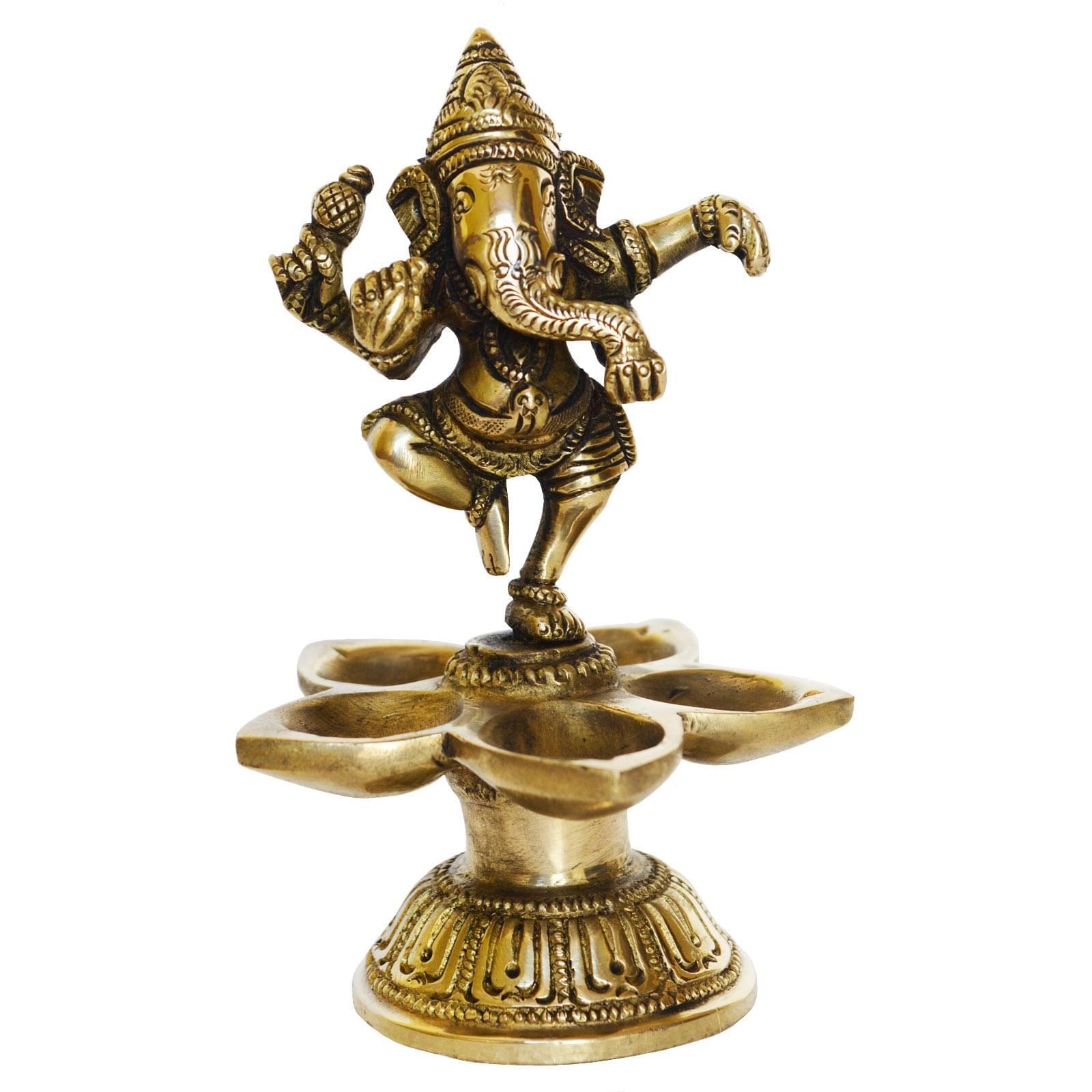 Brass Ganesh, Dancing — 6"